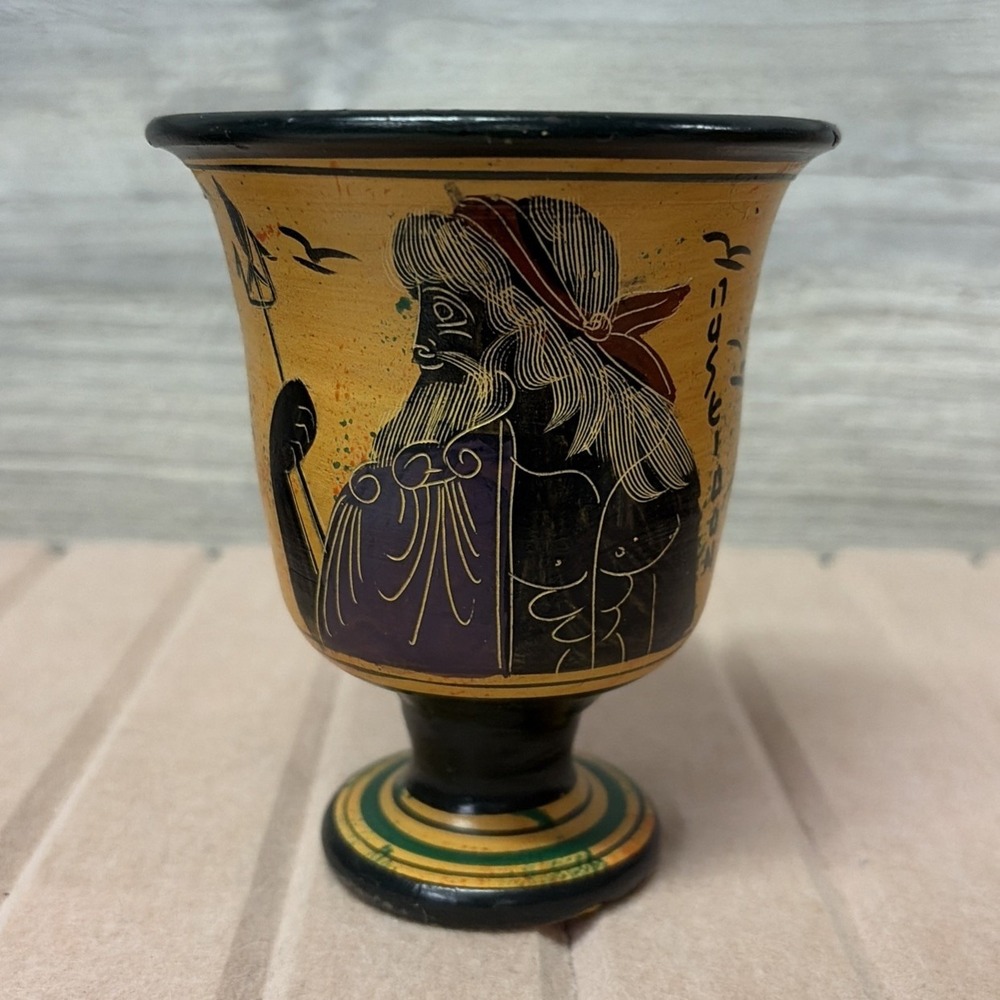 Pythagorean Cup Greek Ceramic Pottery Cup of Justice Greek Roman God Zeus (D7)